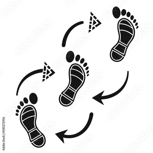 black silhouette vector of timeline and process steps