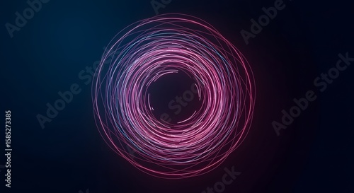 Dynamic Abstract Digital Circle Design with Colorful Lights and Patterns in Modern Aesthetic