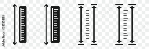 adjustable flat height icon. adjust length symbol. size adjustment arrow sign, information sign.