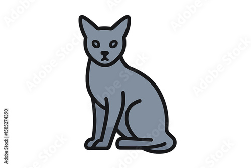 Vector Illustration of Russian Blue Cat Icon