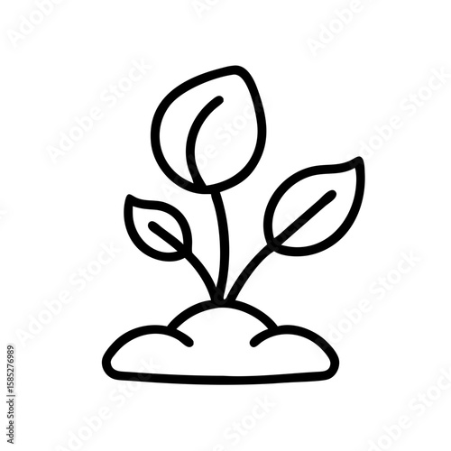 Seedling growing with green leaves in soil, concept of Ecology  