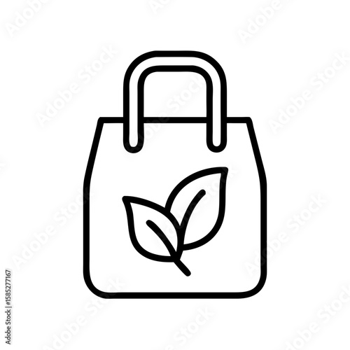Eco-friendly shopping bag with leaf design symbolizing ecology  