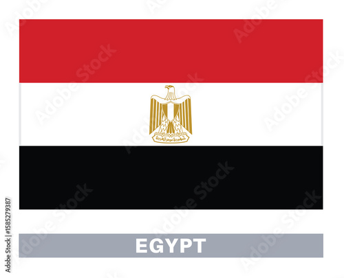 Flag of egypt. Flag icon. Standard colors. Standard size. Rectangular flag.