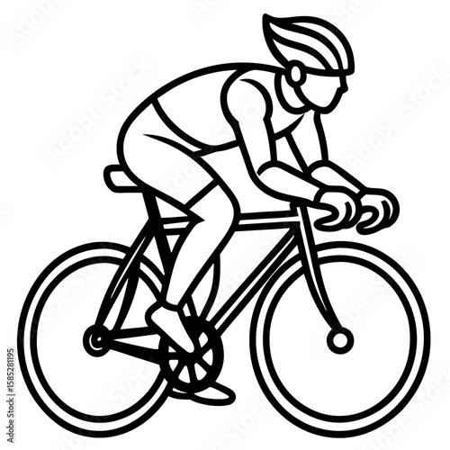 Cyclist riding racing bicycle sport athletic