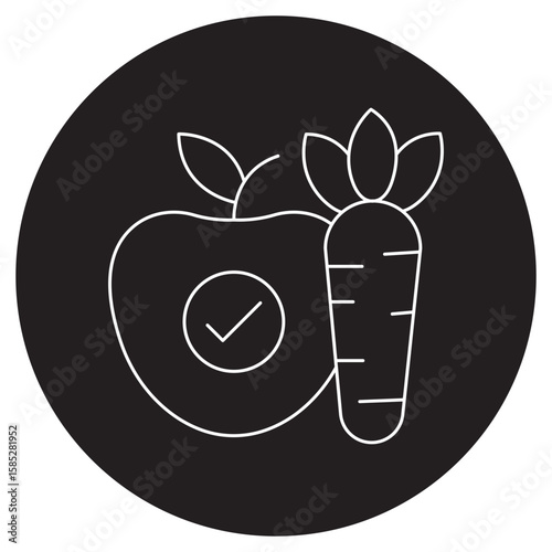 Health Food icon, Fuel Your Body Eat Clean, Live Strong, Healthy Eating Made Simple and Delicious, line, tick, vector