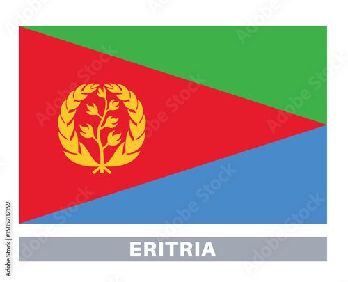 Flag of eritria. Flag icon. Standard colors. Standard size. Rectangular flag.
