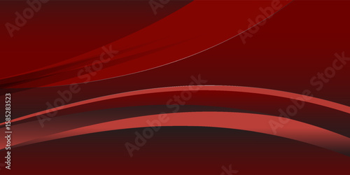 Realistic texture of silk background. Vector 3D texture of silk natural fabric with smooth pleats, red, graceful, dark and expensive scarlet color