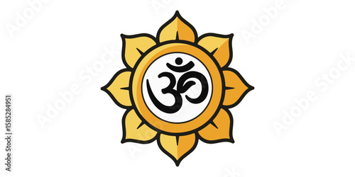 vishnu chakra icon, Pavitra Ekadashi Shravana Ekadashi flat Vector illustration, Indian cultural icon