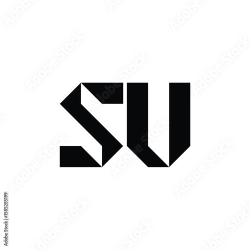 Free Download SU monogram logo design letter text name symbol monochrome logotype alphabet character simple logo - GFXLoad