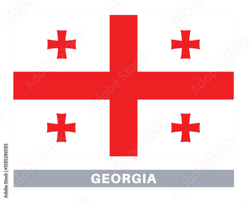 Flag of georgia. Flag icon. Standard colors. Standard size. Rectangular flag.