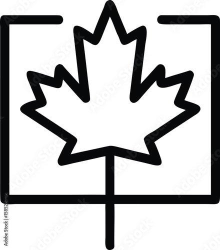 Black silhouette of a maple leaf celebrating canada day celebrations