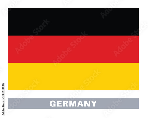 Flag of germany. Flag icon. Standard colors. Standard size. Rectangular flag.