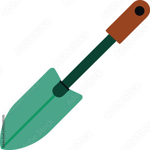 Illustrated gardening trowel icon with transparent background for various designs