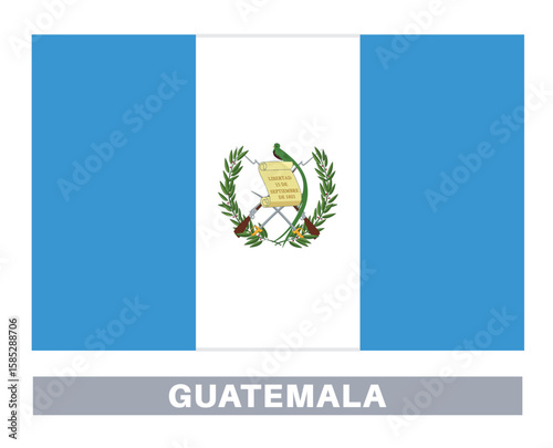 Flag of guatemala. Flag icon. Standard colors. Standard size. Rectangular flag.