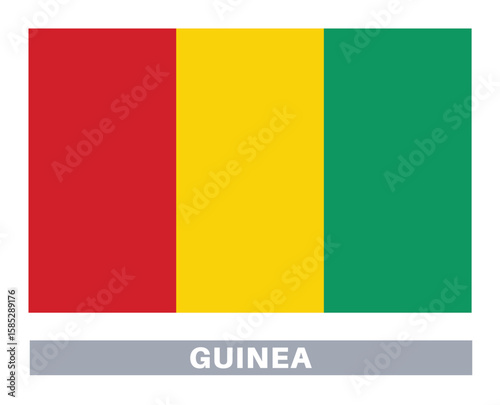Flag of guinea. Flag icon. Standard colors. Standard size. Rectangular flag.