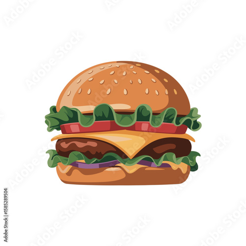 Illustrated cheeseburger