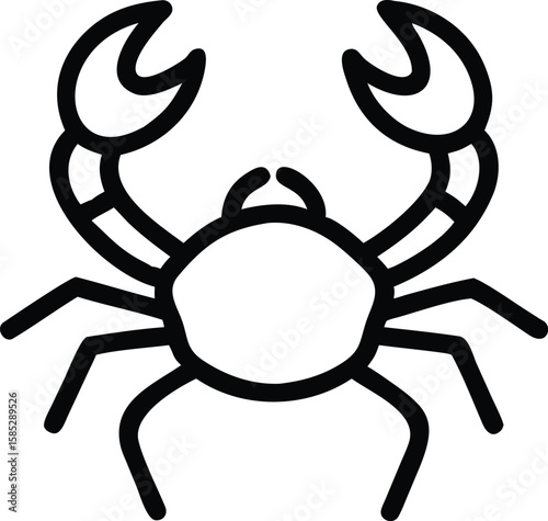 Black crab silhouette vector graphic for seafood related design or illustrations