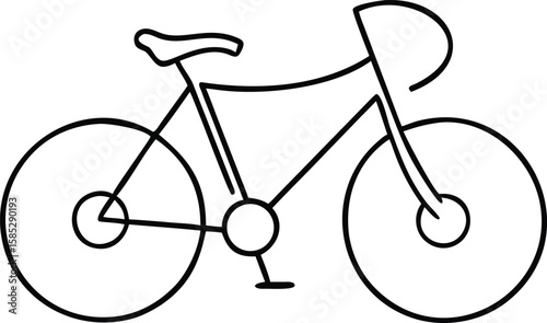 Black bicycle silhouette design for sport and outdoor activities with a clean aesthetic