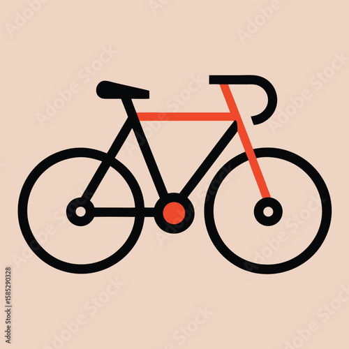 Simple vector illustration of a modern road bicycle in flat design style
