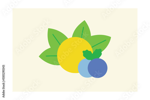 Hazy Watercolor Style Of Lemon Balm And Berries