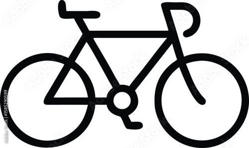 Black silhouette of a bicycle vector illustration for transportation and cycling concepts