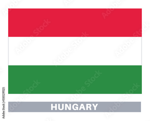 Flag of hungary. Flag icon. Standard colors. Standard size. Rectangular flag.