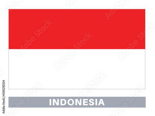 Flag of indonesia. Flag icon. Standard colors. Standard size. Rectangular flag.