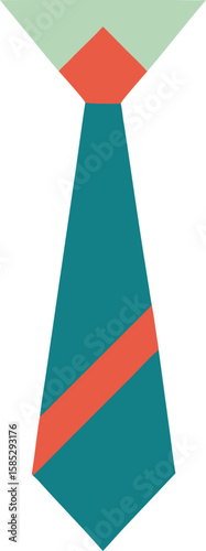 Stylized geometric tie illustration with transparency for modern design projects