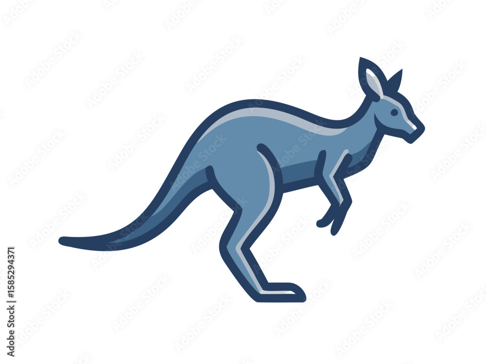 Fototapeta premium Cute outline illustration of a kangaroo. This simple, outlined vector graphic showcases a kangaroo in a playful, stylized manner.