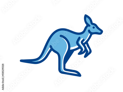 Cute outline illustration of a kangaroo.  This simple, outlined vector graphic showcases a kangaroo in a playful, stylized manner.