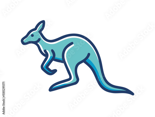 Cute outline illustration of a kangaroo.  This simple, outlined vector graphic showcases a kangaroo in a playful, stylized manner.