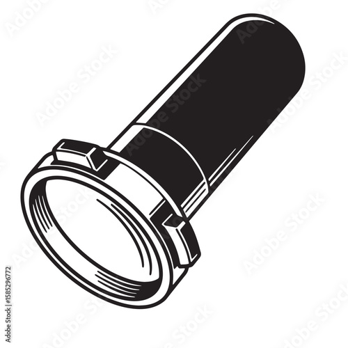 Detailed vector illustration depicting a plumbing pipe fitting, perfect for construction, repair, and water system related design projects.