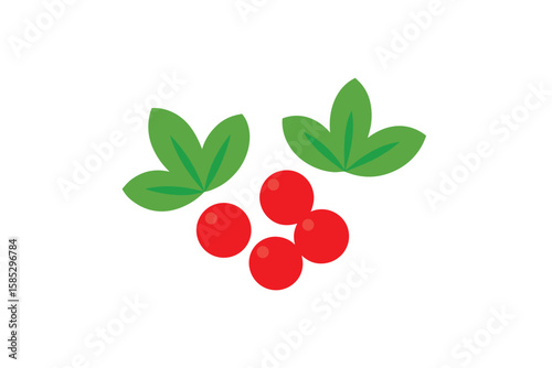 Subtle Watercolor Herbs And Red Berries Scattered Layout