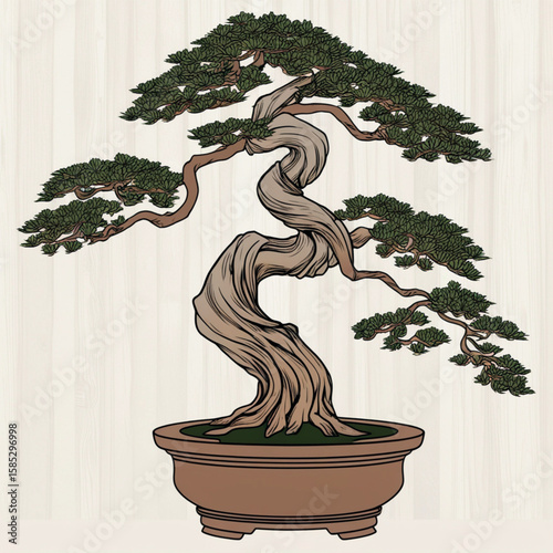 bonsai tree on white background