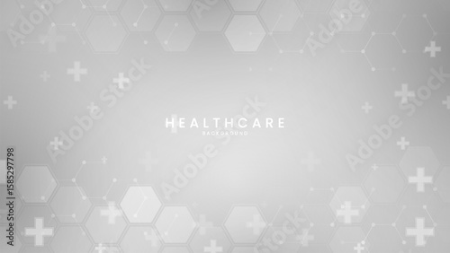 Abstract medical background with flat icons and symbols. Medical design with concept and idea for healthcare technology. Healthcare Medical Background. Healthcare Symbols.