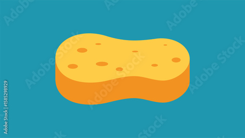 Sponge icon in flat style. Cleaning sponge vector illustration on blue background.