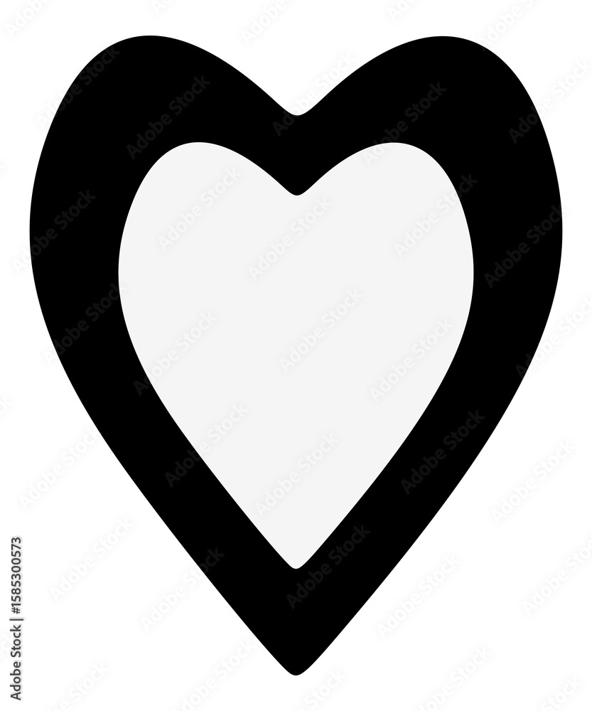 Obraz premium Gros cœur noir et blanc 