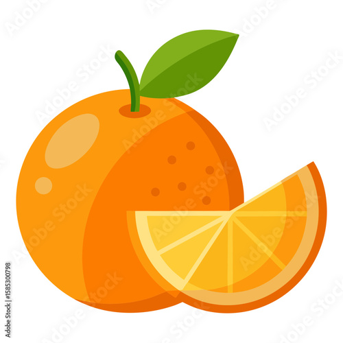 Whole orange and slice fruit citrus