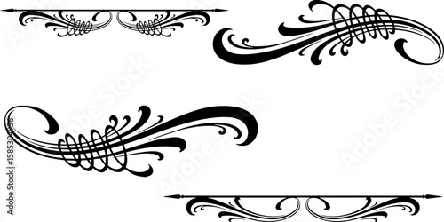Elegant Swirls & Flourishes Vector Design Elements Set - Decorative Dividers & Ornaments