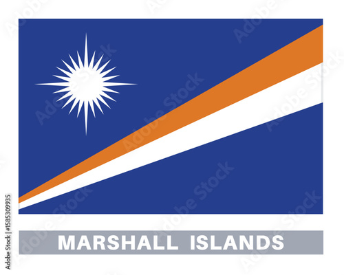 Flag of marshall islands. Flag icon. Standard colors. Standard size. Rectangular flag.