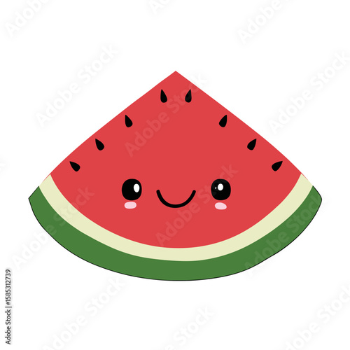 Cute Sliced Watermelon Clipart, Vector Logo, Icon