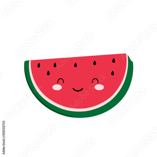 Cute Sliced Watermelon Clipart, Vector Logo, Icon