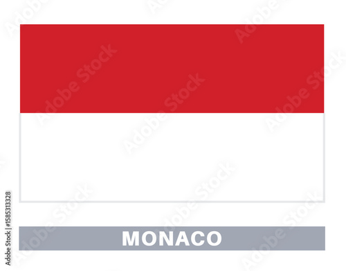 Flag of monaco. Flag icon. Standard colors. Standard size. Rectangular flag.