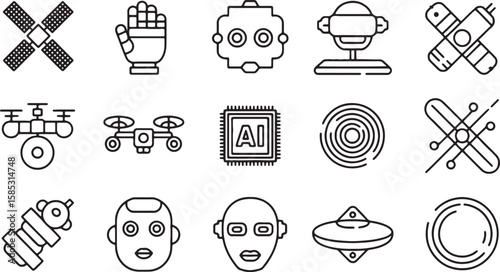Futuristic technology and robotic elements robotics artificial intelligence