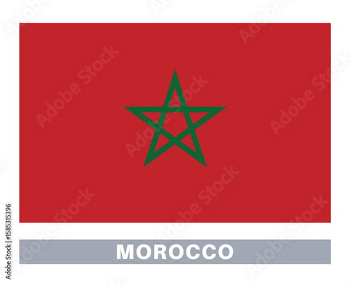 Flag of morocco. Flag icon. Standard colors. Standard size. Rectangular flag.