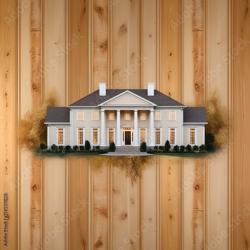 Miniature Model of a Classic Mansion