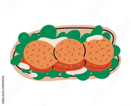 Pita bread with falafel