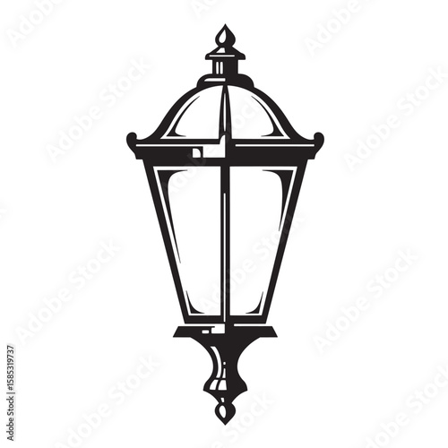 Elegant stylized illustration of a classic vintage streetlight perfect for decorative designs and artistic endeavors.