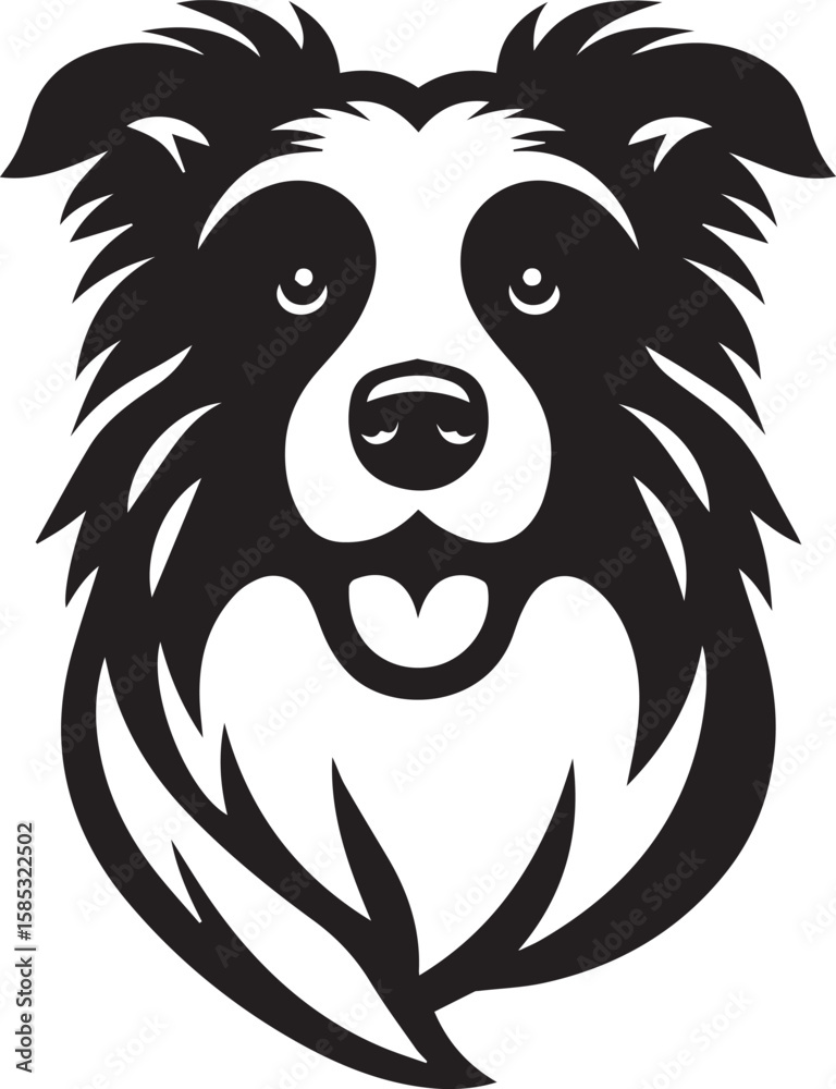 Obraz premium Border Collie Dog Vector – Silhouette