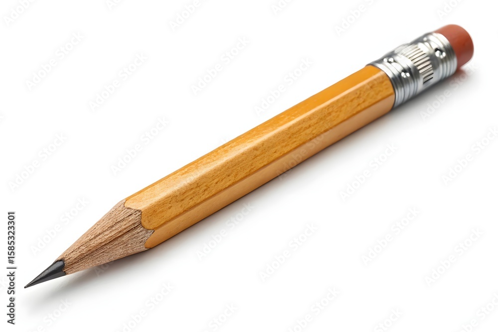 Naklejka premium Classic Pencil Isolated on Clean White Background